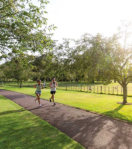Couple running in the park
